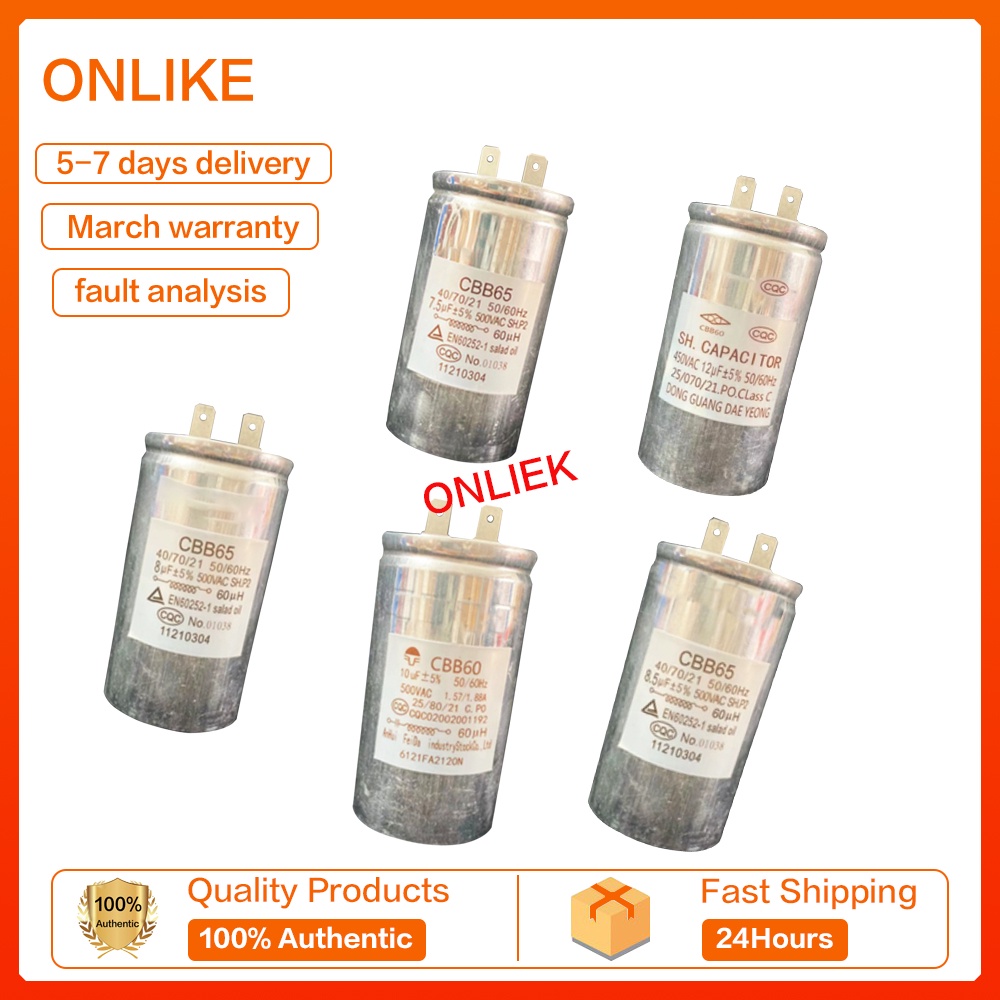 มอเตอร์สําหรับตัวเก็บประจุใหม่ Samsung LG เครื่องซักผ้า CBB60 65 7.5UF 8UF 8.5UF 10UF 12UF AC tta12