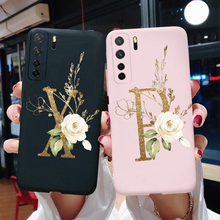 เคสโทรศัพท์มือถือ ยางซิลิโคนนิ่ม ป้องกัน ลายดอกไม้ ตัวอักษร แฟชั่น สําหรับ Huawei Nova 7 SE 5G 7SE