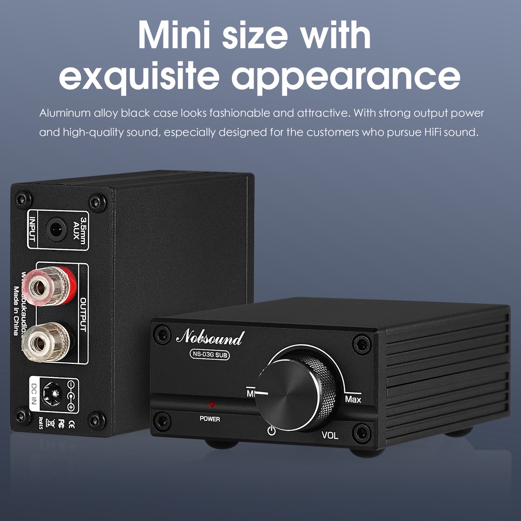 Douk Audio NS-03G เครื่องขยายเสียงซับวูฟเฟอร์ดิจิทัล 100W ความถี่เต็มช่อง TPA3116