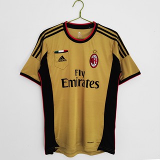 เสื้อกีฬาแขนสั้น ลายทีมชาติฟุตบอลชั้นนํา MIlan 13 14 AC AAA สไตล์เรโทร สําหรับผู้ชาย