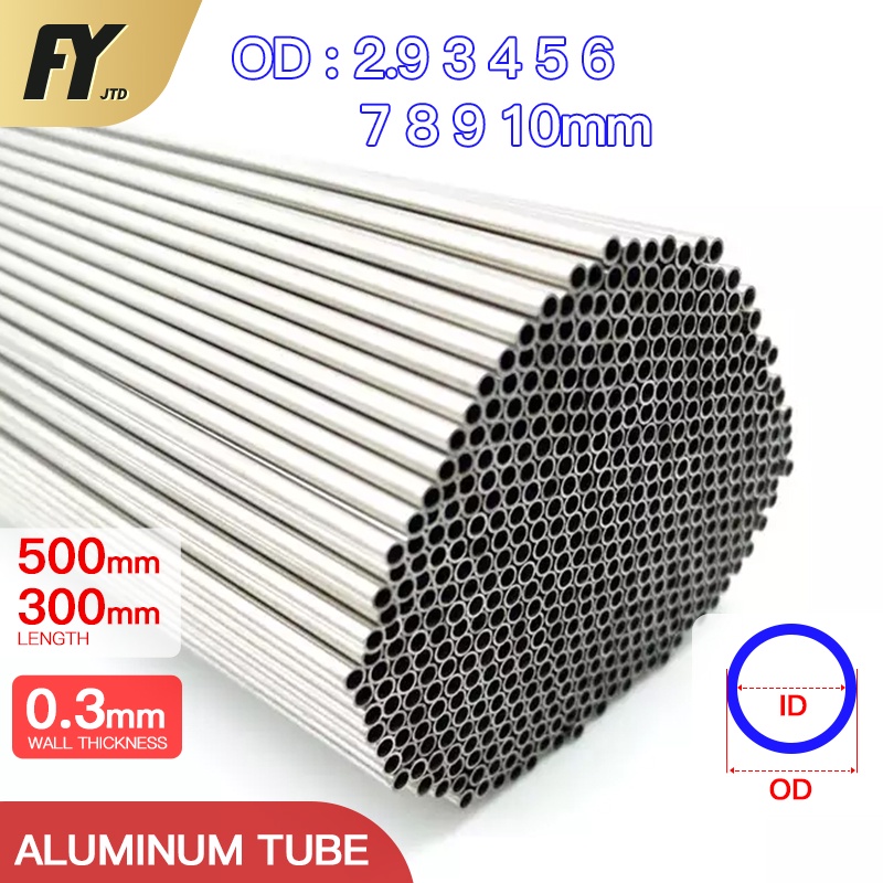 ฟูยี่ หลอดอลูมิเนียม0.3มม.ผนังหนา300มม.500มม.ความยาวคุณภาพสูงตรง1.1 2.9 3 4 5 6 6.5 7 8 9 10มม.เส้นผ่านศูนย์กลางภายนอกอลูมิเนียมท่อท่อ ดี หลอด