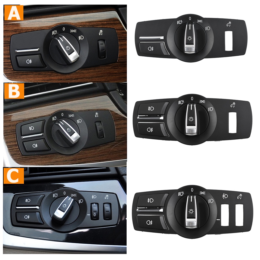 ฝาครอบปุ่มสวิตช์ไฟหน้ารถยนต์ สําหรับ BMW 5 Series 5GT 6S 7S X3 X4 F10 F11 F07 F06 F01 F25 F26 ราคา ถูกที่สุด ดีลบีเคเค แกลเลอรีภาพที่ 2