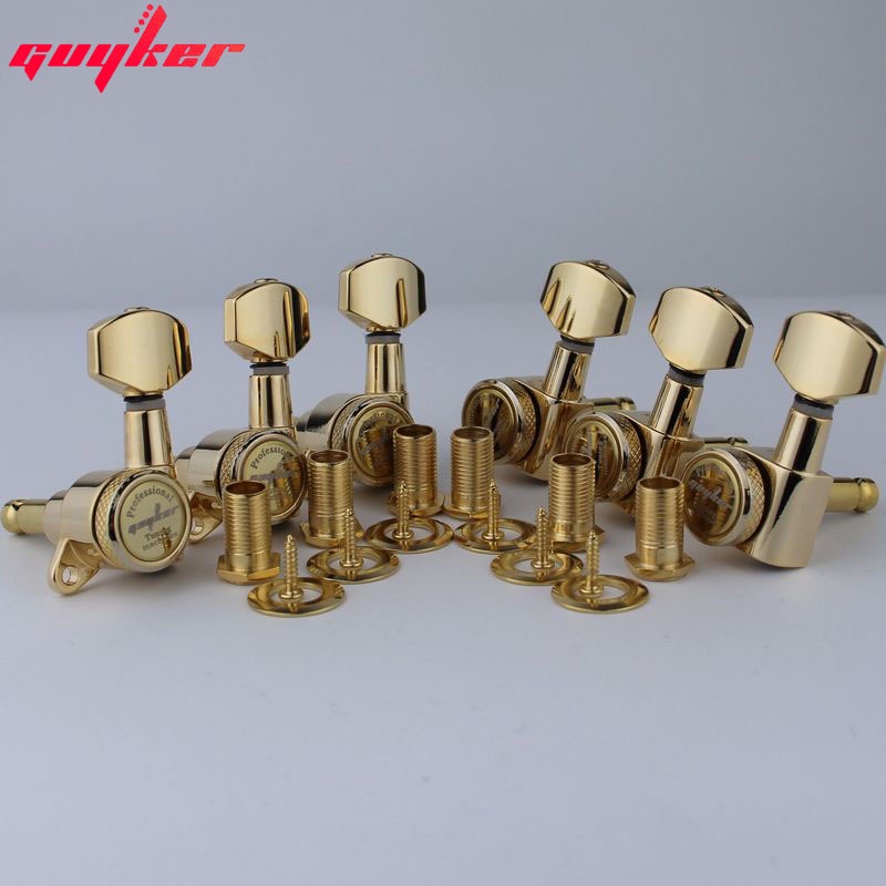 1 ชุด GUYKER Gold Locking Guitar Machine Head Tuners Gear Ratio 1:18 Made in Korea