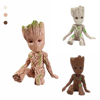 มาร์เวล ฮีโร่ Marvel โมเดลฟิกเกอร์ PVC รูปปั้นการ์ตูนอนิเมะ Groot Grout Sitting ขนาด 6 ซม. ของเล่นสําหรับเด็ก