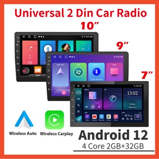 【2+32G】เครื่องเล่นมัลติมีเดีย Wifi GPS 2 din Android 12 พร้อม Carplay 7 นิ้ว 9 นิ้ว 10 นิ้ว สําหรับ Volkswagen Nissan Hyundai Toyota