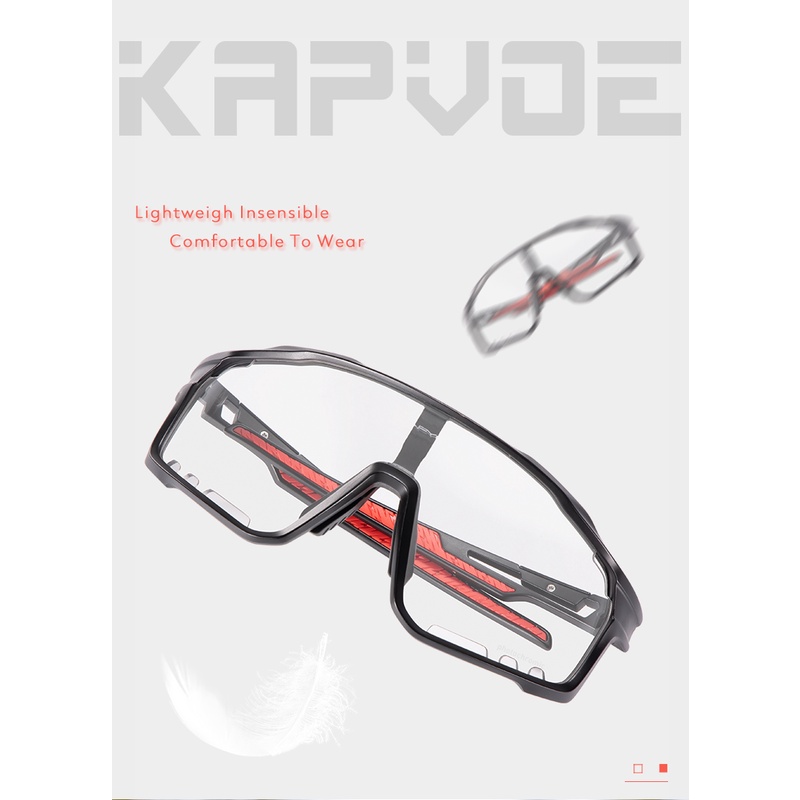Kapvoe 2023 แว่นตากันแดด โฟโตโครมิก สําหรับผู้ชาย ผู้หญิง เหมาะกับการขี่จักรยาน เล่นกีฬา กลางแจ้ง