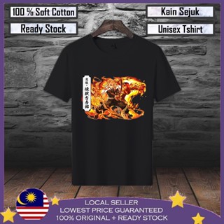  Premium Cotton  RENGOKU Demon Slayer Flame Hashira Anime lelaki 100% Cotton Men T shirt Baju T shirt Lelaki Baju W_03