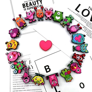 Monster Love Valentine Series Crocs Jibbitz อุปกรณ์เสริมรองเท้า ลายการ์ตูนน่ารัก สีชมพู