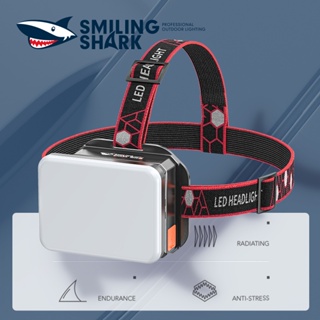 Smiling Shark TD8009 ไฟคาดหัว LED ไฟหน้าแม่เหล็ก USB แบบชาร์จไฟได้ ซ่อมรถโคมไฟ ทำงานโคมไฟทำงานกลางแจ้ง ไฟหน้า กันน้ำ 18650