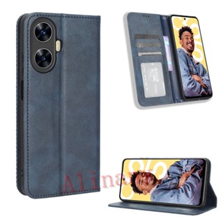 กรณี Realme C55 ฝาครอบกรณี Flip Leather Phone Casing RealmeC55 Back Cover