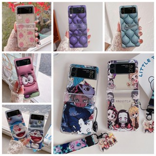 เคสโทรศัพท์มือถือแบบแข็ง พับได้ กันกระแทก ลายการ์ตูนดาบพิฆาตอสูร สําหรับ Samsung Galaxy Z Flip 3 Z Flip 4