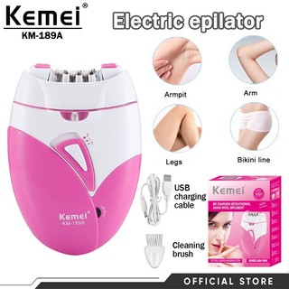 Kemei Epilator Female Rechargeable Hair Removal Machine Electric Lady Shaver KM-189A
