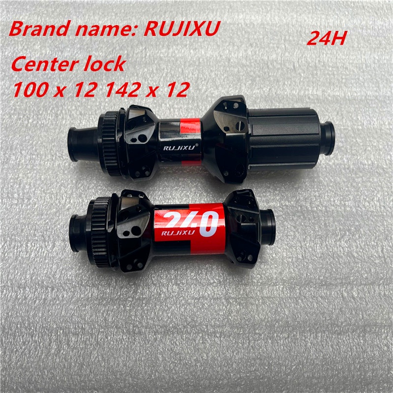 RUJIU R240D6 ดุมดิสก์เบรกสำหรับจักรยานถนน แบบ.Center Lock 24 หลุม Thru Axle ขนาด 100x12 และ 142x12mm