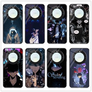 เคสโทรศัพท์มือถือกระจกนิรภัย แบบแข็ง ลายการ์ตูนอนิเมะ Solo Leveling Sung Jin Woo Jinwoo สําหรับ Huawei Honor X9A X8A X7A