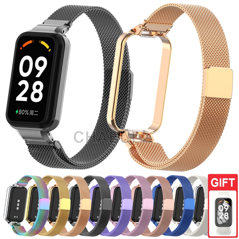 สายโลหะสร้อยข้อมือสแตนเลสทดแทนสําหรับ Redmi Smart Band 2 3 / Xiaomi Smart Band 8 9 Active