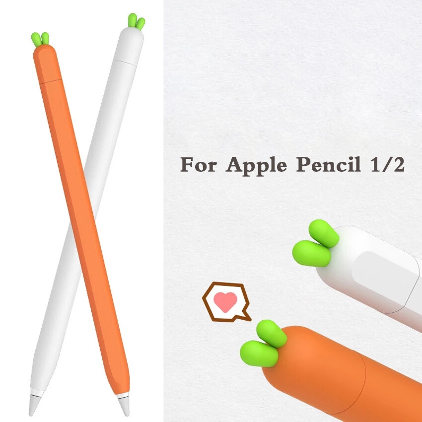 เคสซิลิโคน ลายแครอทน่ารัก สําหรับ Apple Pencil 1/2 Skin