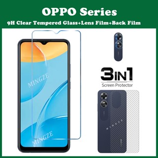 ฟิล์มกระจกนิรภัยกันรอยหน้าจอ 3-IN-1 สําหรับ OPPO A78 5G A96 A95 A77s A76 A57 A17 A17k A16 A16k Reno8 T 5G 8T Reno8 8Z 5G 7 7Z