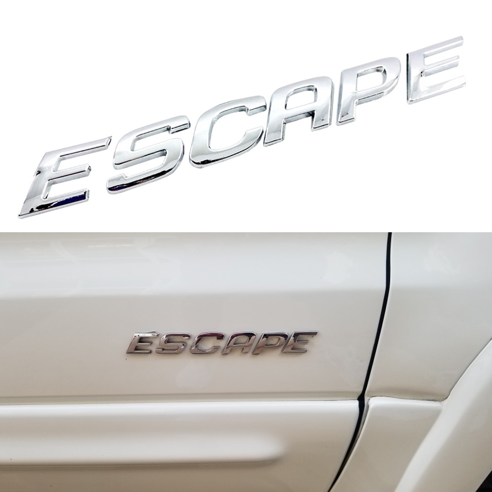 1 X ABS Chrome ESCAPE Letter Emblem Sticker Trunk ตัวอักษรโลโก้สําหรับ FORD ESCAPE