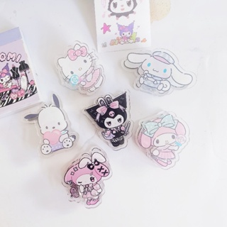 [WV] คลิปอะคริลิค สองด้าน ลาย Sanrio Kuromi Cinnamoroll Melody สําหรับหนีบกระดาษ ใส่ขนมขบเคี้ยว การ์ด