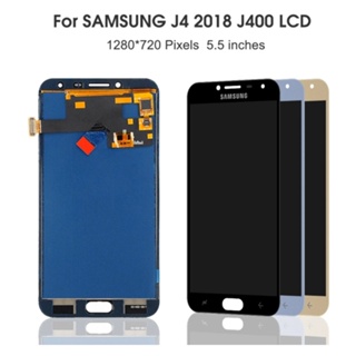 Oled อะไหล่หน้าจอสัมผัส LCD พร้อมแผงกระจก แบบเปลี่ยน สําหรับ SAMSUNG GALAXY J4 2018 J400 J400F DS