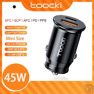 Toocki QC3.0 ชาร์จเร็ว Mini USB Car Charger ชาร์จเร็ว 45W PD Car Phone Charger Type CCharger สําหรับ Xiaomi Huawei Samsung