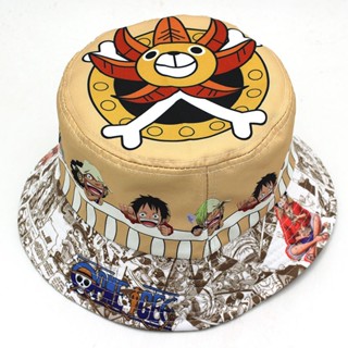 Anime One Piece Adult Fisherman Hat 56-58CM Cartoon Printed Kawaii Luffy Zoro Versatile Outdoor Casual Basin Hats Mens and Womens Sun Hats