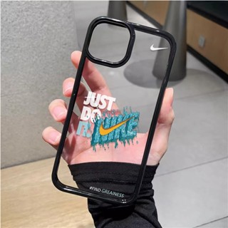 เคสโทรศัพท์มือถืออะคริลิคใส แบบแข็ง ลาย just do it สําหรับ iphone 14promax 11 13 12 7Plus X XS Max