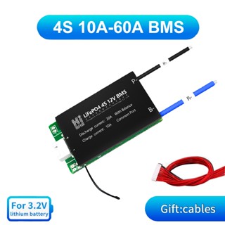 บอร์ดวงจรป้องกัน BMS 4S 12V Lifepo4 Batt 4S BMS 10A 15A 20A 30A 40A 50A 60A BMS พร้อมพอร์ตเดียวกัน