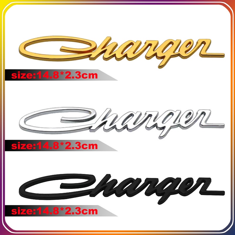 สติกเกอร์โลโก้โลหะ รูปตัวอักษร 3D สําหรับติดตกแต่งรถยนต์ Dodge Charger