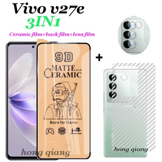 (3 In 1) กระจกนิรภัยกันรอยเลนส์กล้อง เซรามิค สําหรับ Vivo V27e V25e V23e V21e V25 V23 V21 Y16 Y02 Y22S Y02S Y35 Y76 Y77 Y21S Y21T Y15S Y15A Y01