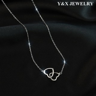 【Y&amp;X】สร้อยคอ สร้อยข้อมือ เงิน 925 จี้รูปหัวใจ ประดับเพทาย เรียบง่าย ของขวัญ สําหรับผู้หญิง