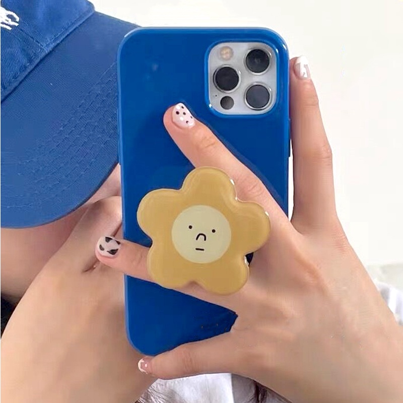สําหรับ IPhone 11 เคสโทรศัพท์มือถือ TPU นิ่ม ปิดด้านหลัง กันสิ่งสกปรก ลายดอกทานตะวัน สีฟ้า เรียบง่าย สําหรับ IPhone 14 11 Pro Max 12 13 Pro Max X XR 8 7 Plus