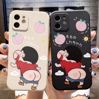 เคสโทรศัพท์มือถือ ขอบตรง ลายการ์ตูนชินจัง สําหรับ iphone 14promax 11 13 12 7Plus X XS Max