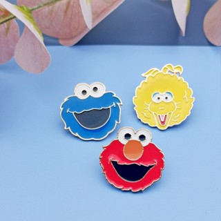 เครื่องประดับ เข็มกลัด รูปการ์ตูนอนิเมะ Sesame Street น่ารัก เหมาะกับของขวัญ สําหรับตกแต่งปกเสื้อ