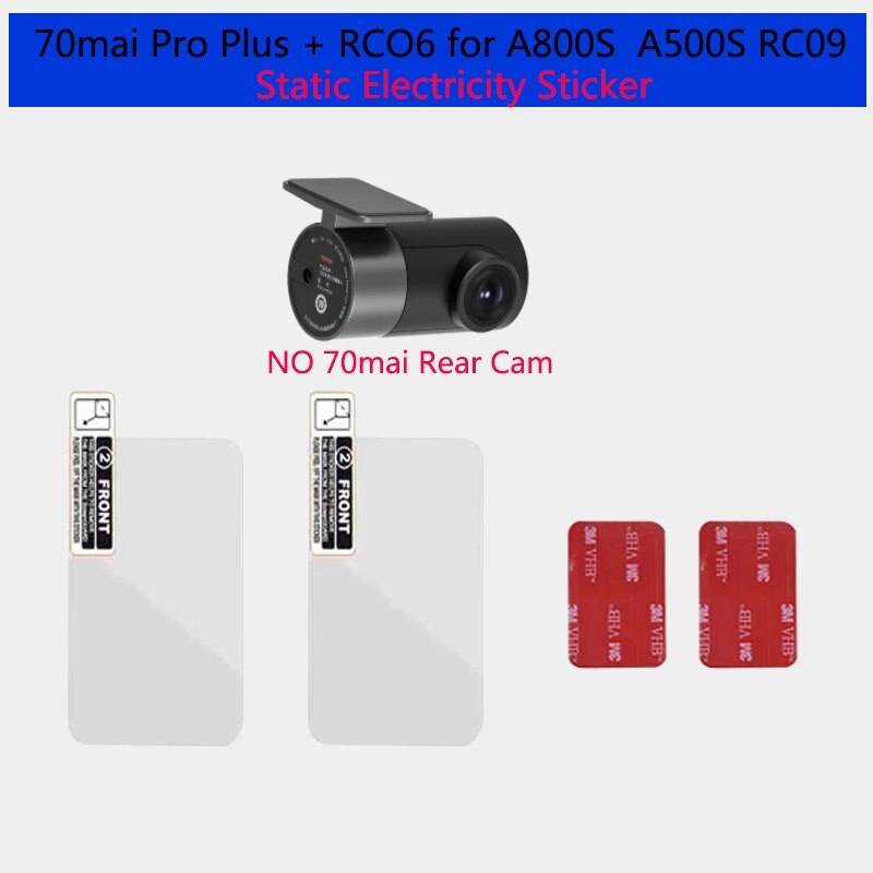 สติกเกอร์กล้องมองหลัง RC06 RC09 สําหรับ 70Mai 4K DVR 70Mai Pro Plus RCO6 A800S A500S RC09 3M+Static 2 ชิ้น
