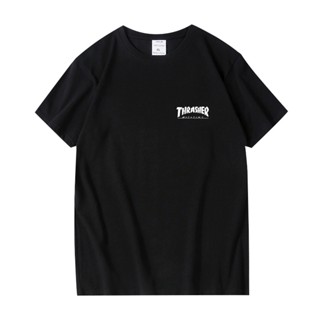 THRASHER Cotton T-shirt เสื้อยืดแขนสั้น ผ้าฝ้าย พิมพ์ลายสเก็ตบอร์ด สไตล์ฮิปฮอป ขนาดใหญ่พิเศษ สําหรับผู้ชาย และผู้หญิง ไซซ์ Extra Big Size S-6XL 1215C