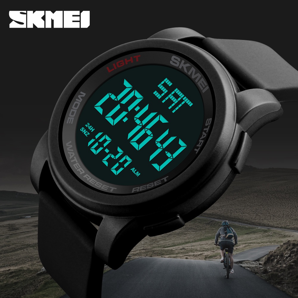 Skmei 1257 นาฬิกาปลุกดิจิทัล 5 บาร์ กันน้ํา หรูหรา สําหรับผู้ชาย