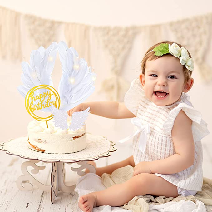 ป้ายปักหน้าเค้ก รูปปีกนางฟ้า หงส์ ขนนก โรแมนติก สําหรับตกแต่งเค้กวันเกิด งานแต่งงาน เบบี้ชาวเวอร์ ครบรอบ ปาร์ตี้ - รูปที่ 2