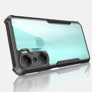 Acrylic Casing For Infinix HOT 30 Hot30 Infinixhot30 Transparent PC Soft TPU Edges Hybrid Case Shockproof Bumper Corner Airbag Anti Drop Camera Protective Phone Case Back Cover
