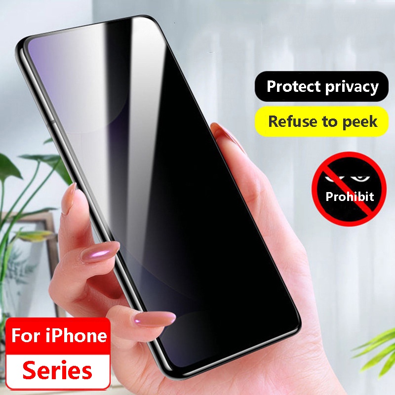 Anti-spy ความเป็นส่วนตัวกระจกนิรภัยสําหรับ for iPhone 16 15 14 13 12 11 Pro Max Mini XS Max XR X 6 6S 7 8 Plus SEคลุมทั้งหมดAnti Spyป้องกันหน้าจอฟิล์ม ราคา ถูกที่สุด ดีลบีเคเค