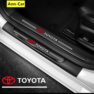 แถบคาร์บอนไฟเบอร์ ป้องกันรอยขีดข่วน สําหรับติดประตูรถยนต์ Toyota Camry Corolla RAV4 Highlander Land Cruiser vios Avanza Rush Calya Innona fortuner 4 ชิ้น ต่อชุด