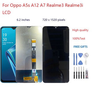 หน้าจอสัมผัสดิจิทัล LCD สําหรับ Oppo A5s A12 A7 Realme3 Realme3i Oppo A12