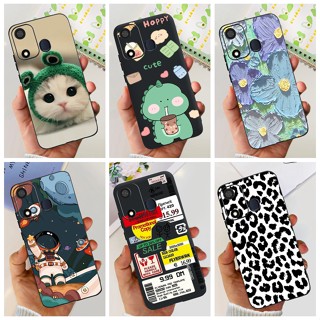 Itel A27 A57 P17 A551L เคสโทรศัพท์ซิลิโคน TPU แบบนิ่ม ลายไดโนเสาร์ แมวน่ารัก ItelA27 สีดํา