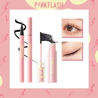 Pinkflash มาสคาร่าอายไลเนอร์ เนื้อไฟเบอร์ กันน้ํา ติดทนนาน 2 ชิ้น