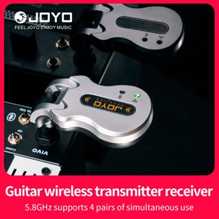 Joyo JW-02A 5.8G HZ เครื่องรับส่งสัญญาณเสียงกีตาร์ไร้สาย แบตเตอรี่ในตัว สําหรับกีตาร์ เบส ระยะ 20 เมตร