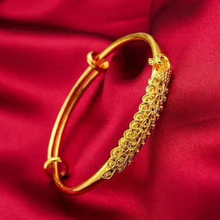 สร้อยข้อมือ กําไลข้อมือชุบทอง 24K ยิปโซ เปิดได้ ถ้ําได้ เครื่องประดับแฟชั่น ของขวัญ สําหรับผู้หญิง