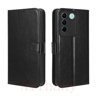 Vivo V27e เคส Leather Case เคสโทรศัพท์ Stand Wallet Vivo V27e V 27e เคสมือถือ Cover