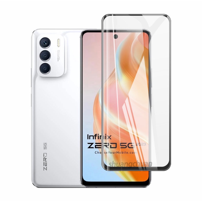 3in1 สําหรับ Infinix Zero 5G 2023 ฟิล์มกระจกนิรภัย + กระจกนิรภัยกันรอยหน้าจอ แบบเต็มจอ + ฟิล์มกันรอยเลนส์กล้อง ราคา ถูกที่สุด ดีลบีเคเค แกลเลอรีภาพที่ 3