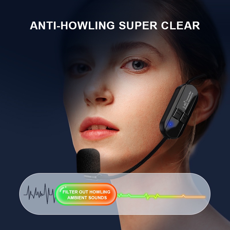 [Shopee Choice] ชุดหูฟังไมโครโฟนไร้สาย 2.4G Head-mounted / Handheld Mic 2 in 1 160ft Range ไมโครโฟนสําหรับลําโพงเครื่องขยายเสียงระบบ PA สอน