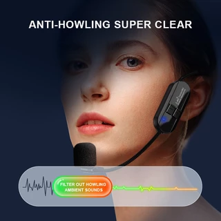 2.4G Head-Mounted Wireless Lavalier ไมโครโฟนชุดหูฟังสําหรับลําโพงเครื่องขยายเสียงครูการสอนไมโครโฟน